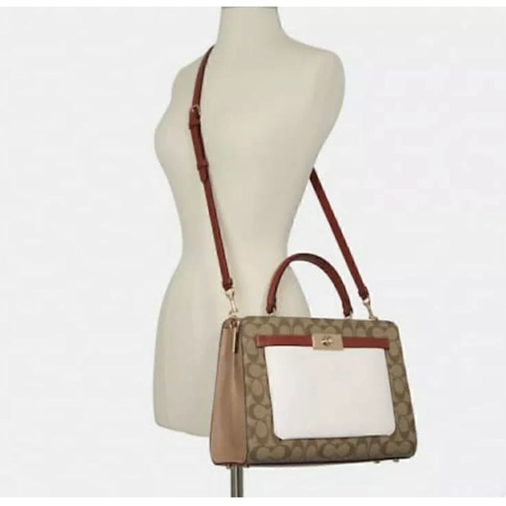🔥🎁NWT! Coach Lane Carryall Satchel Handbag in Colorblock Msrp:$498.00